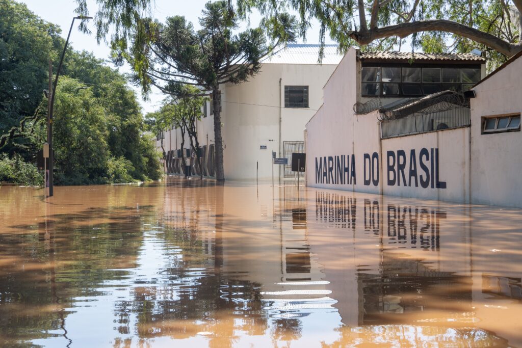 Enchente em Porto Alegre, no Rio Grande do Sul, após fortes chuvas.